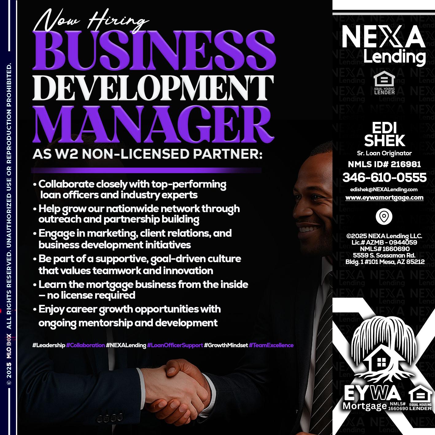 NOW HIRING - Edi Shek -Loan Originator