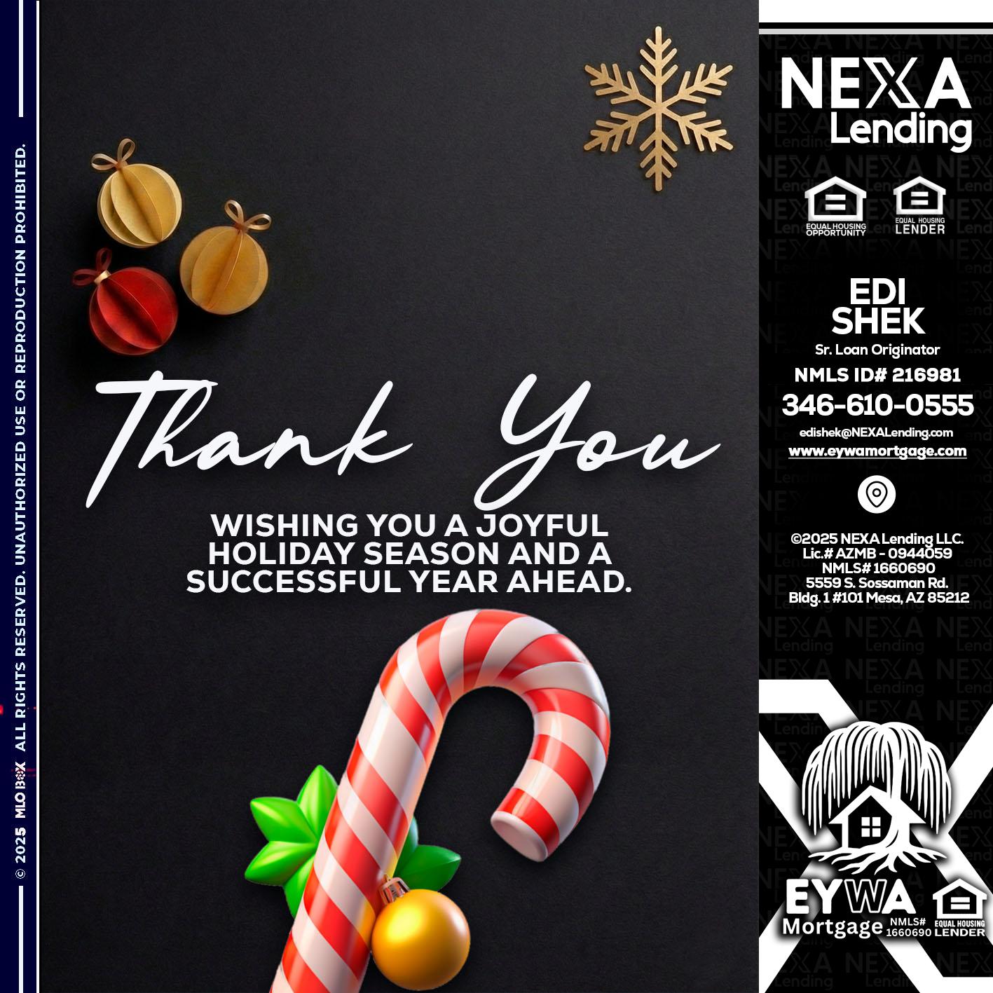 THANK YOU - Edi Shek -Loan Originator