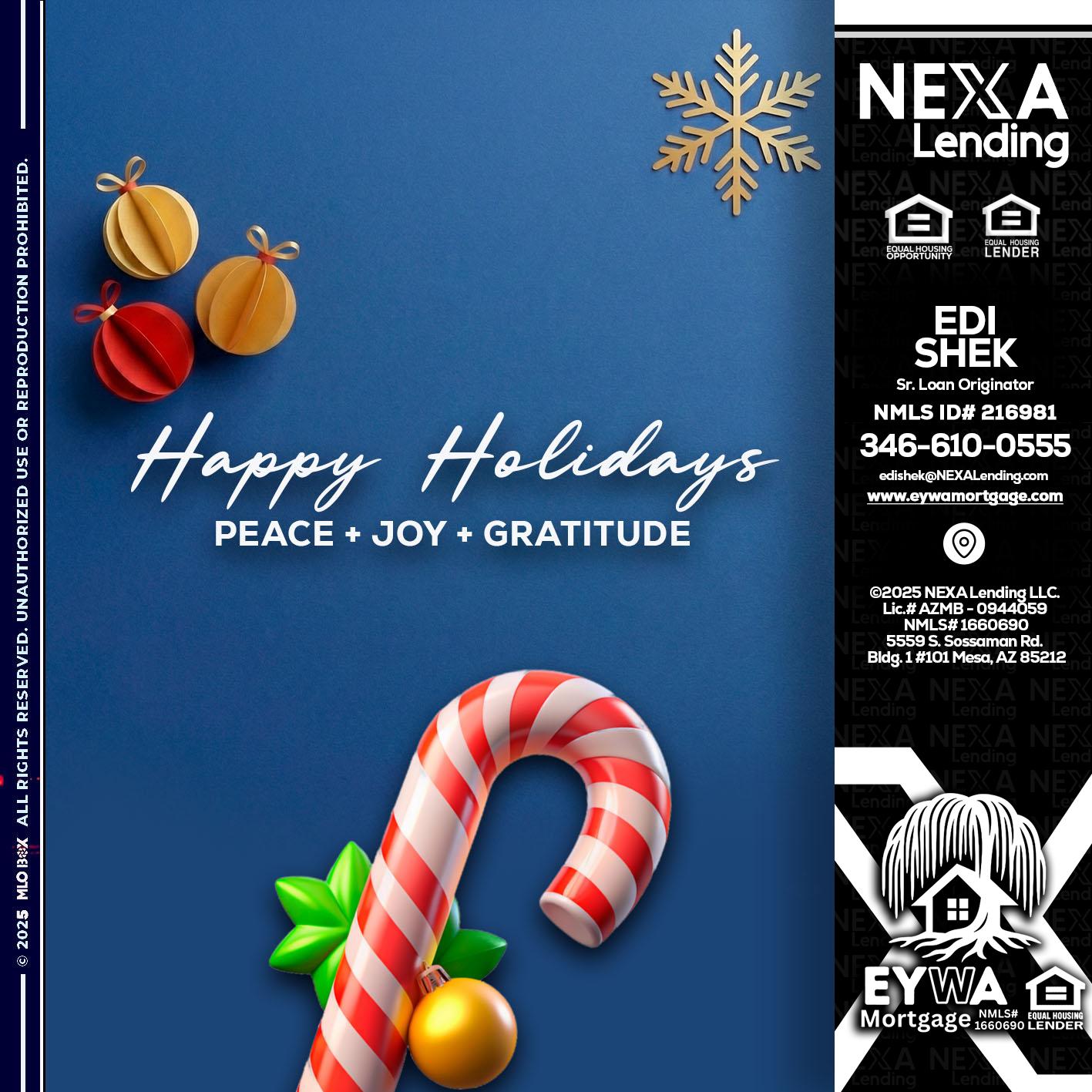 HAPPY HOLIDAYS - Edi Shek -Loan Originator
