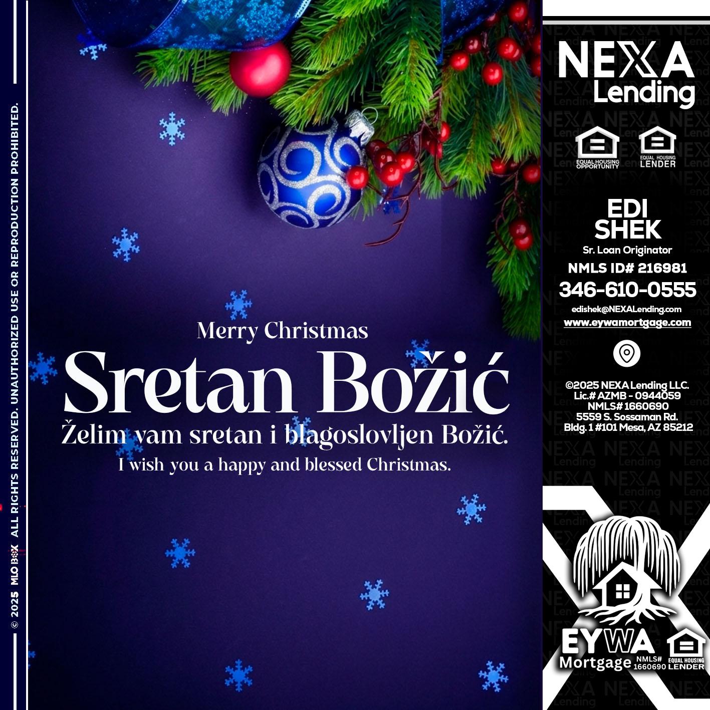 Sretan Božić - Edi Shek -Loan Originator