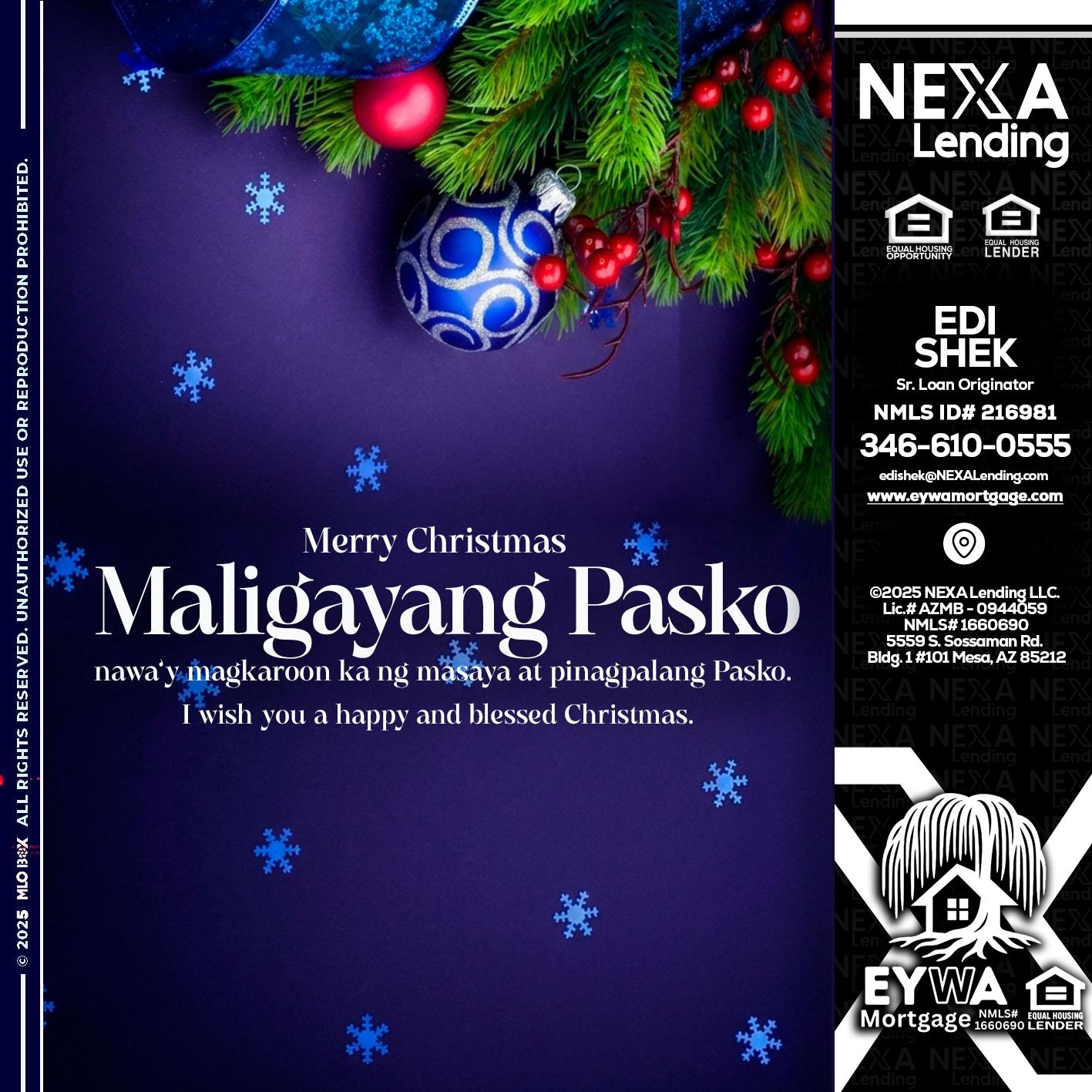 Maligayang Pasko - Edi Shek -Loan Originator
