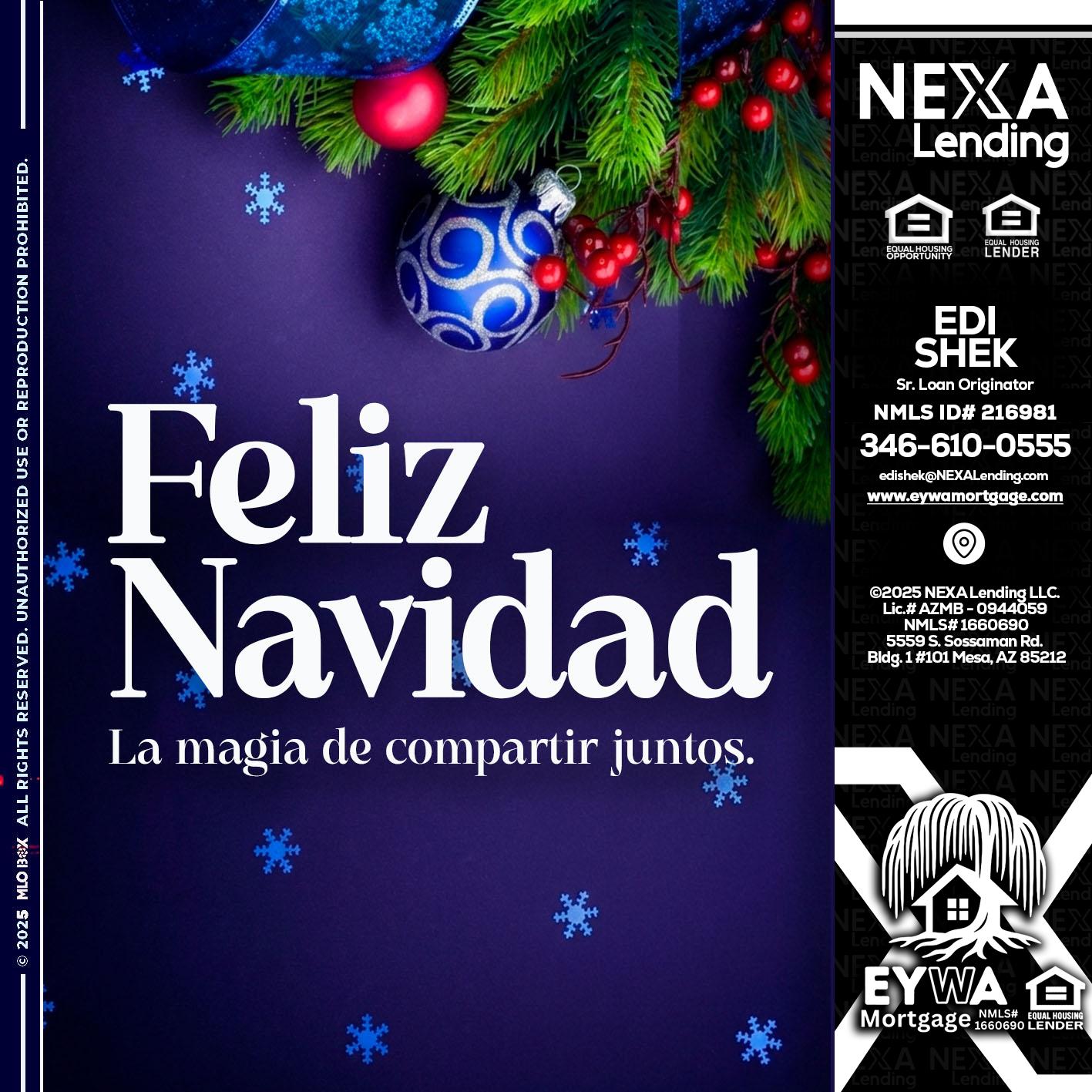 FELIZ NAVIDAD - Edi Shek -Loan Originator