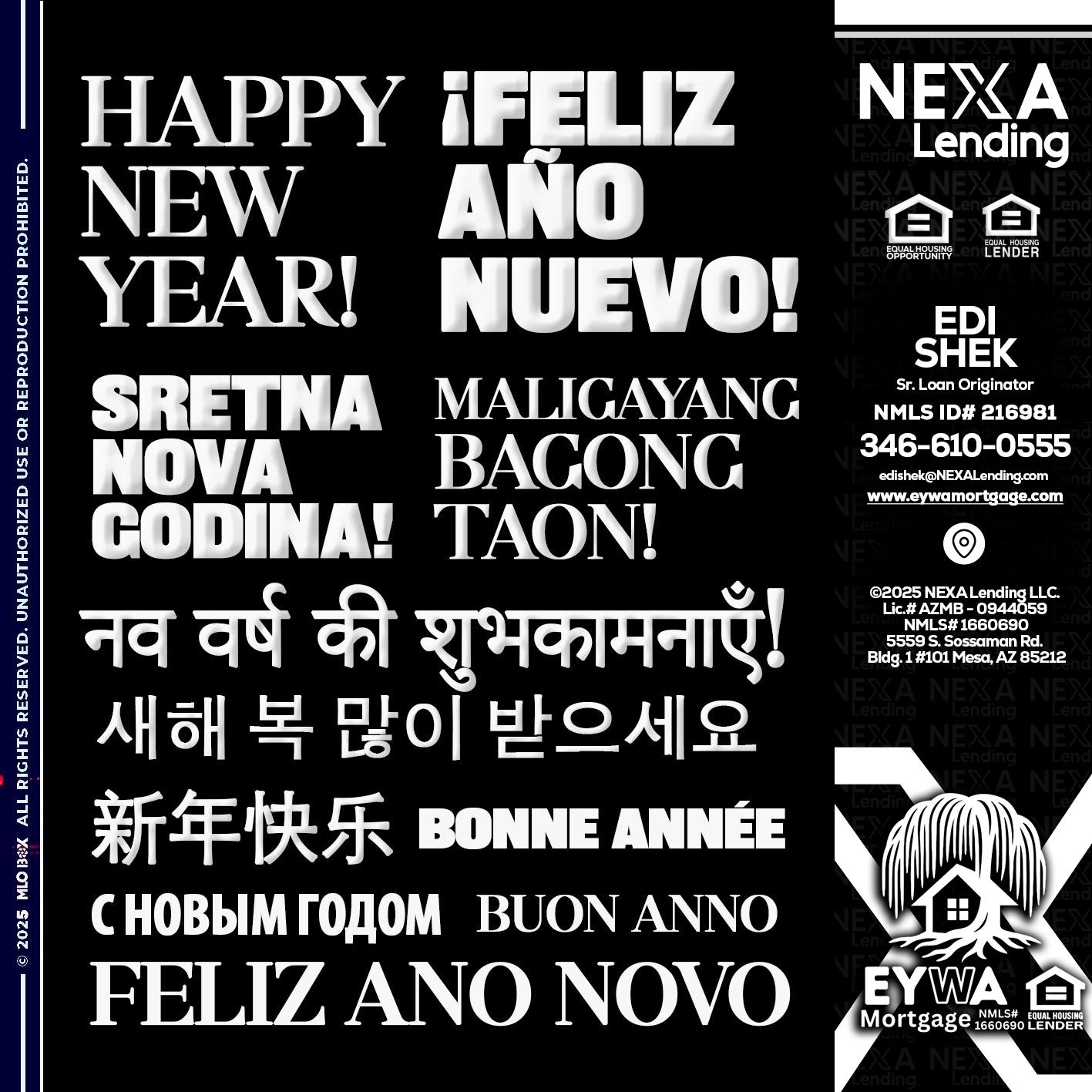 HAPPY NEW YEAR - Edi Shek -Loan Originator