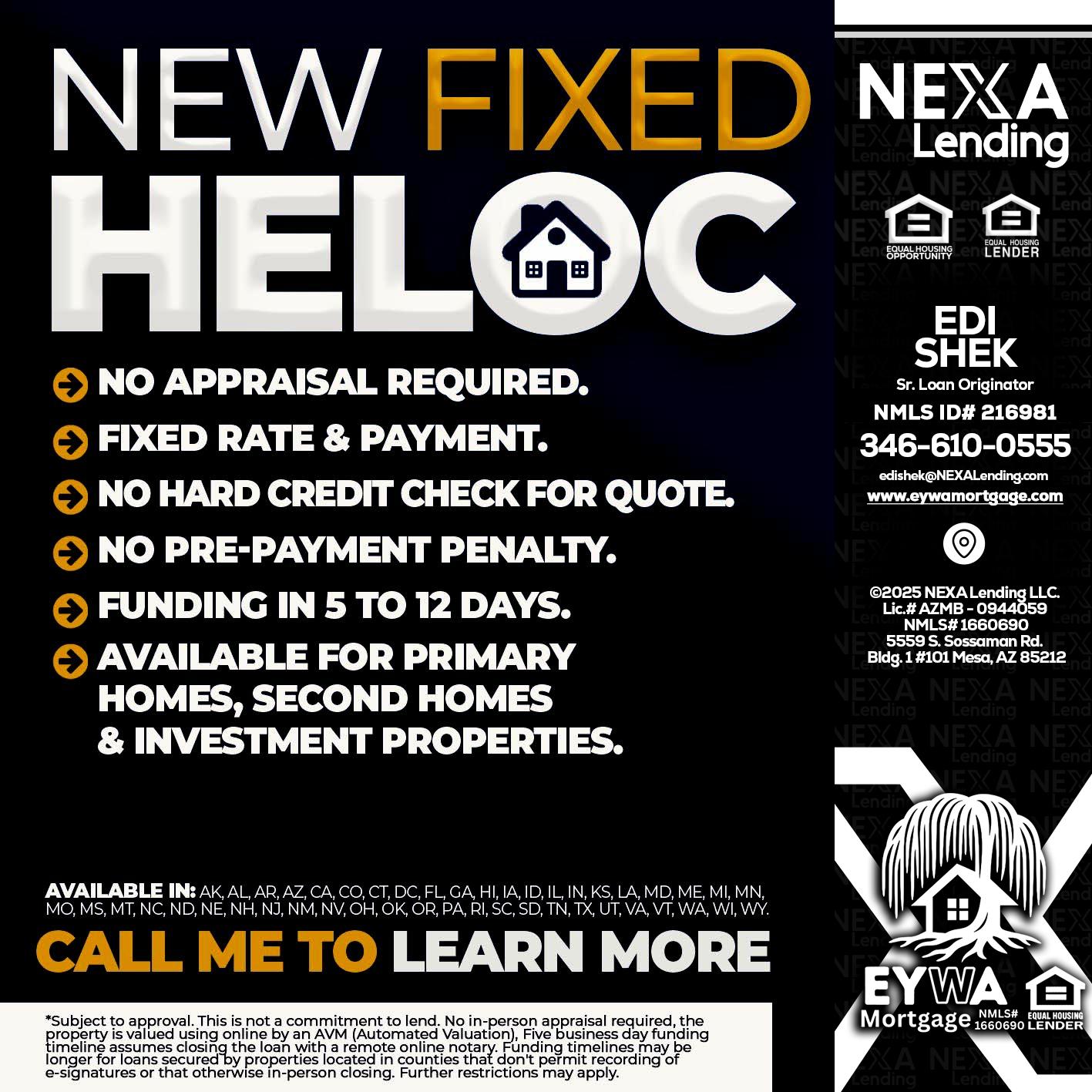 HELOC - Edi Shek -Loan Originator