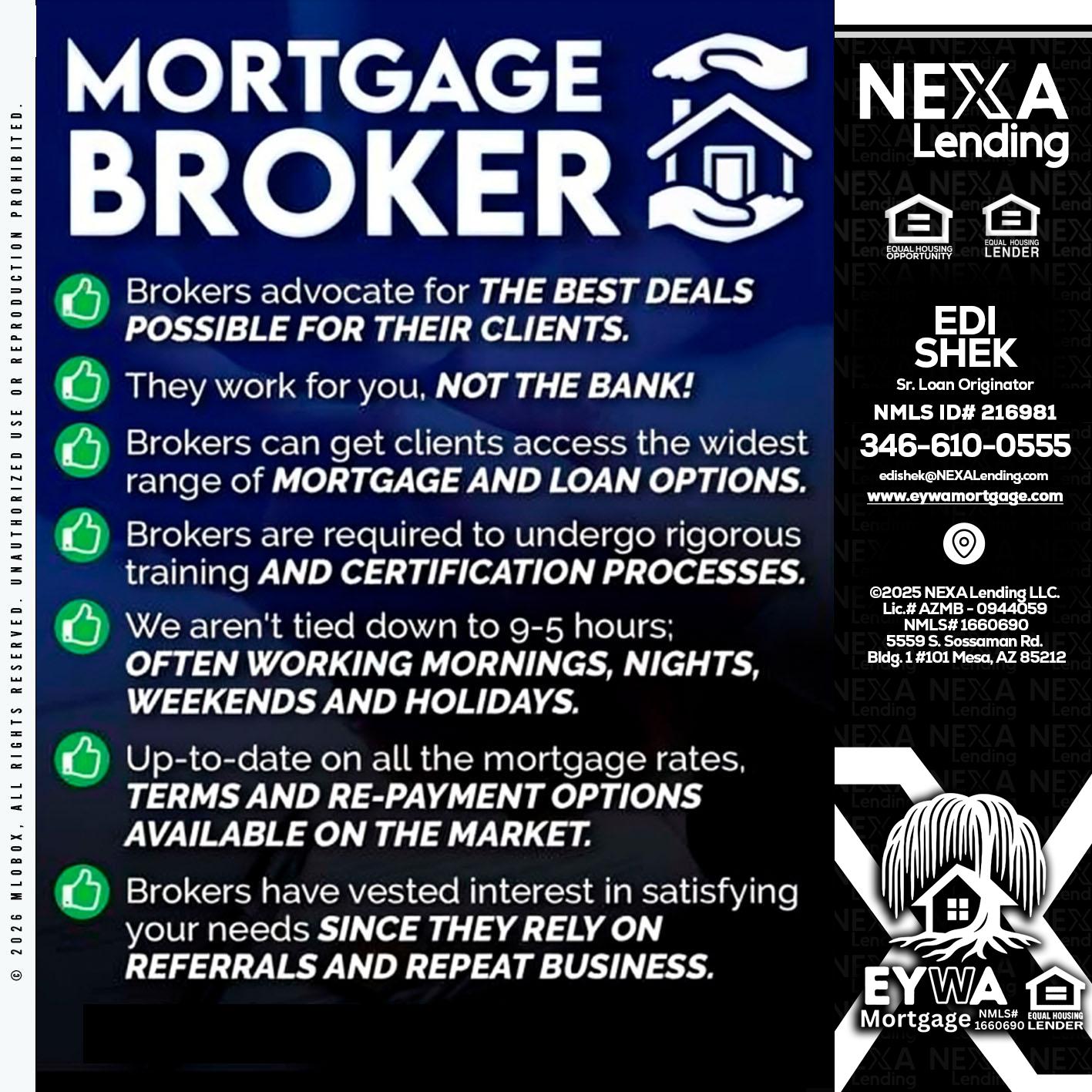 MORTGAGE BROKER - Edi Shek -Loan Originator