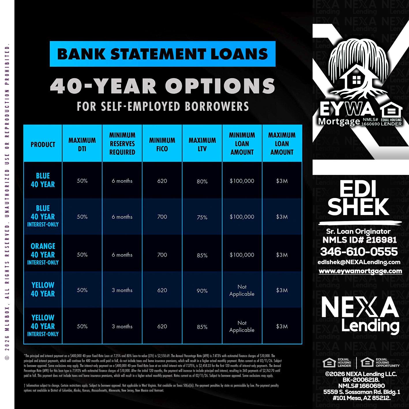 40 YR. OPTIONS - Edi Shek -Loan Originator
