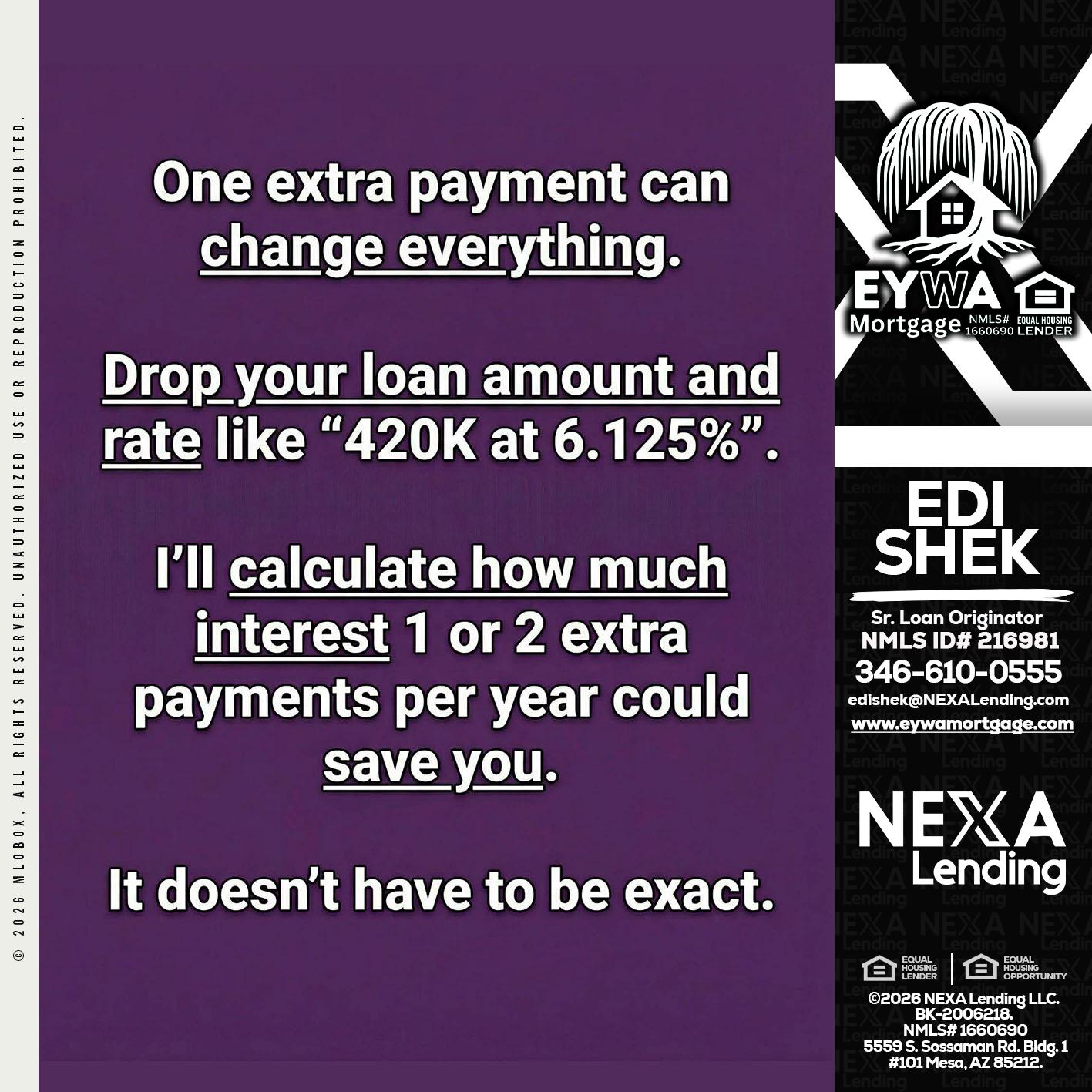 ONE EXTRA - Edi Shek -Loan Originator