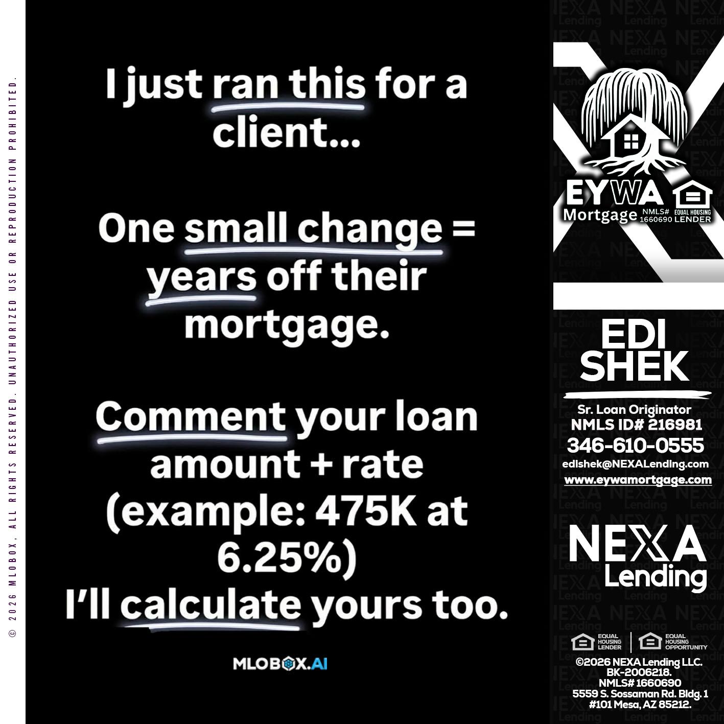 I JUST RAN - Edi Shek -Loan Originator