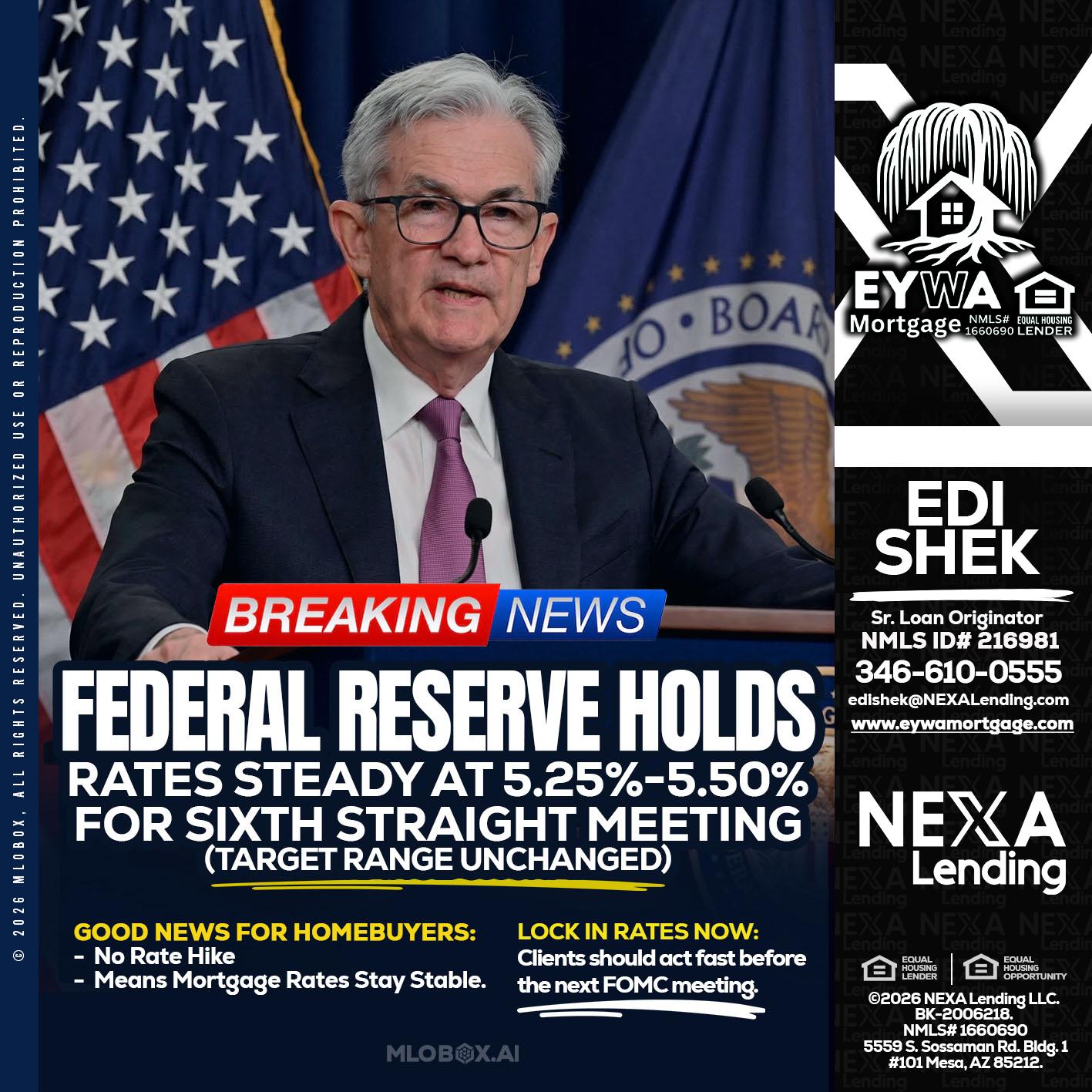 federal reserve - Edi Shek -Loan Originator