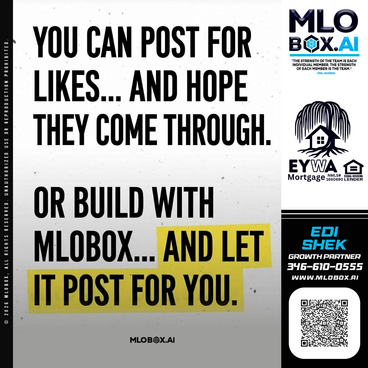 you can post - Edi Shek -Loan Originator