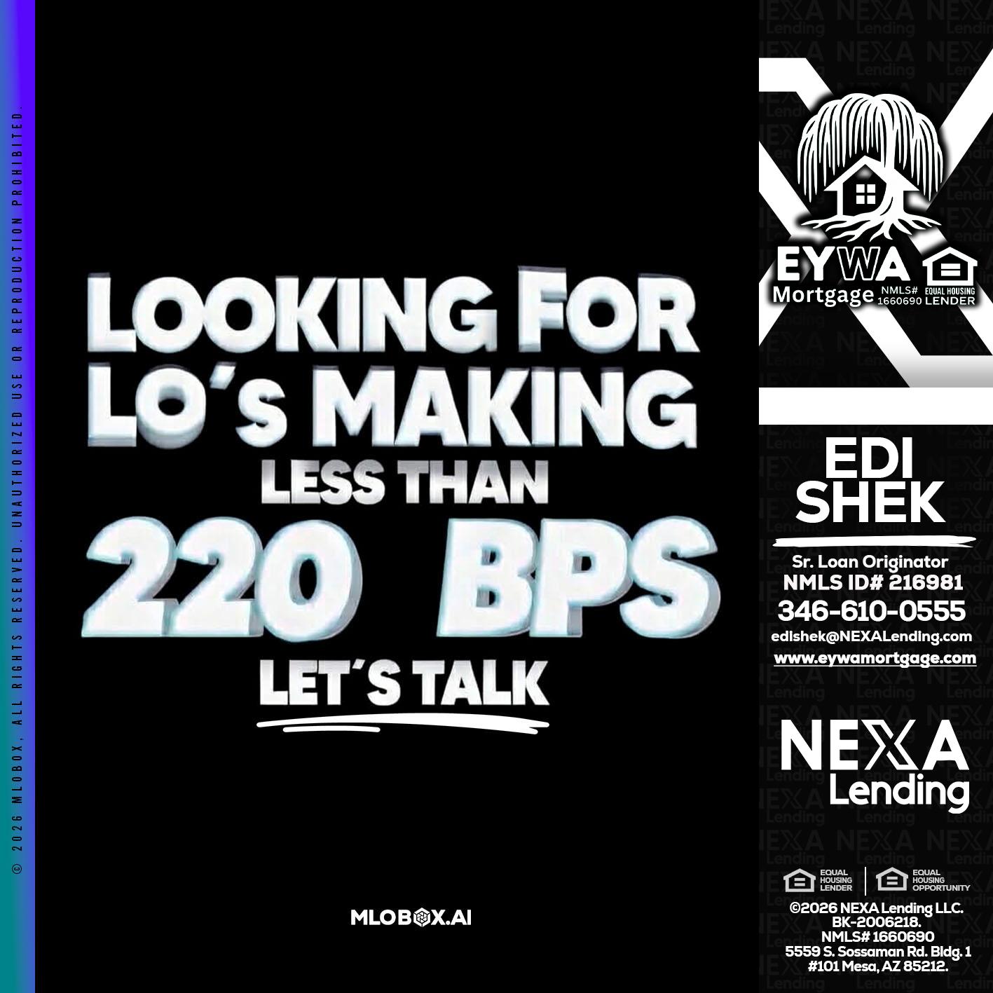 LOOKING FOR - Edi Shek -Loan Originator