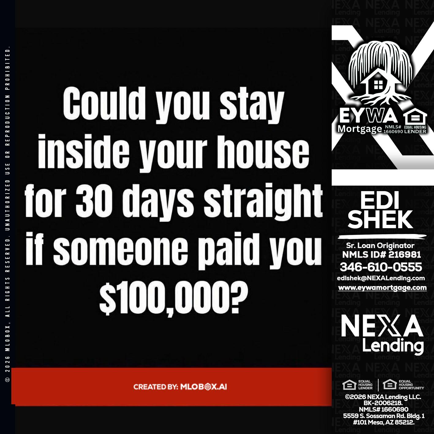 COULD YOU STAY - Edi Shek -Loan Originator