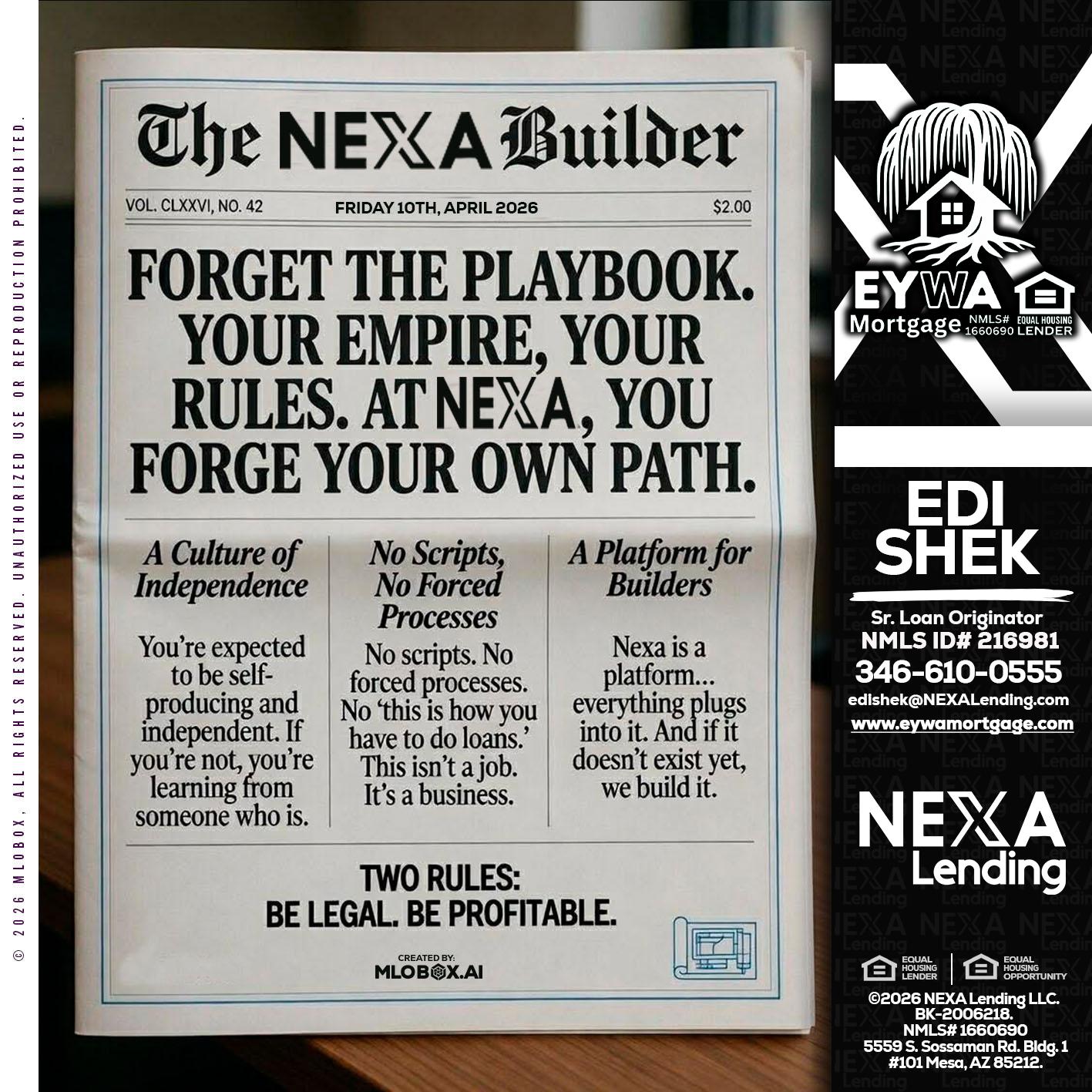 THE NEXA BUILDER - Edi Shek -Loan Originator