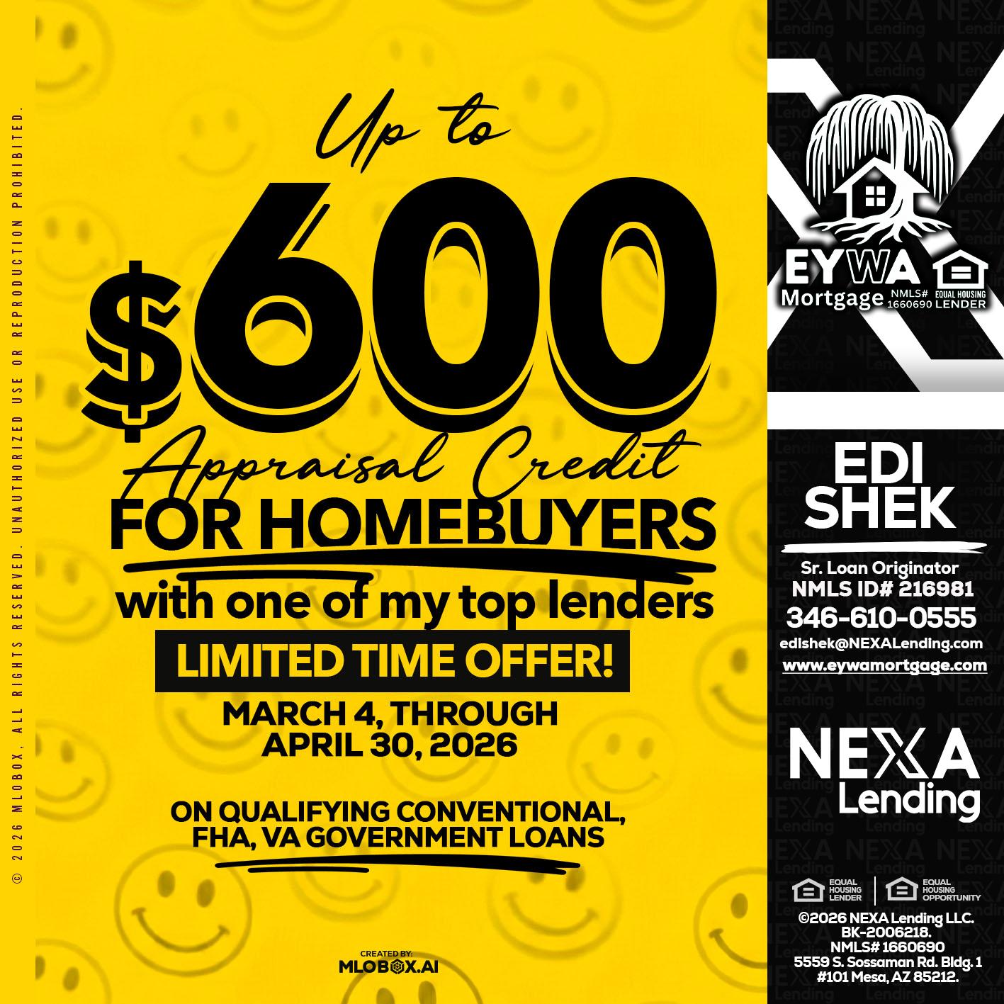 UP TO 600 - Edi Shek -Loan Originator