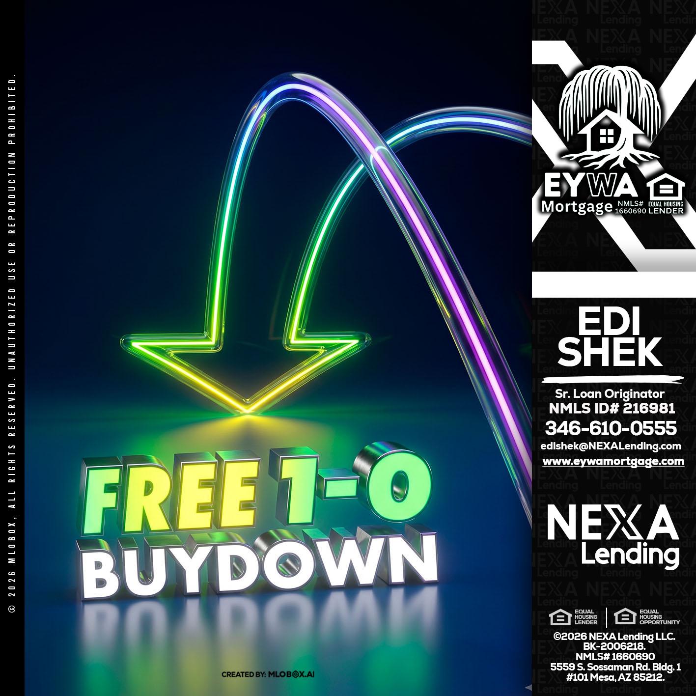 FREE 1-0 BUYDOWN - Edi Shek -Loan Originator