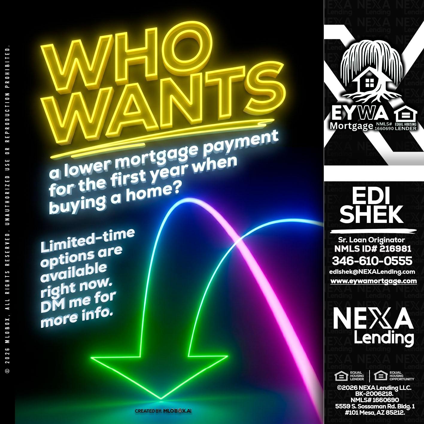 WHO WANTS - Edi Shek -Loan Originator