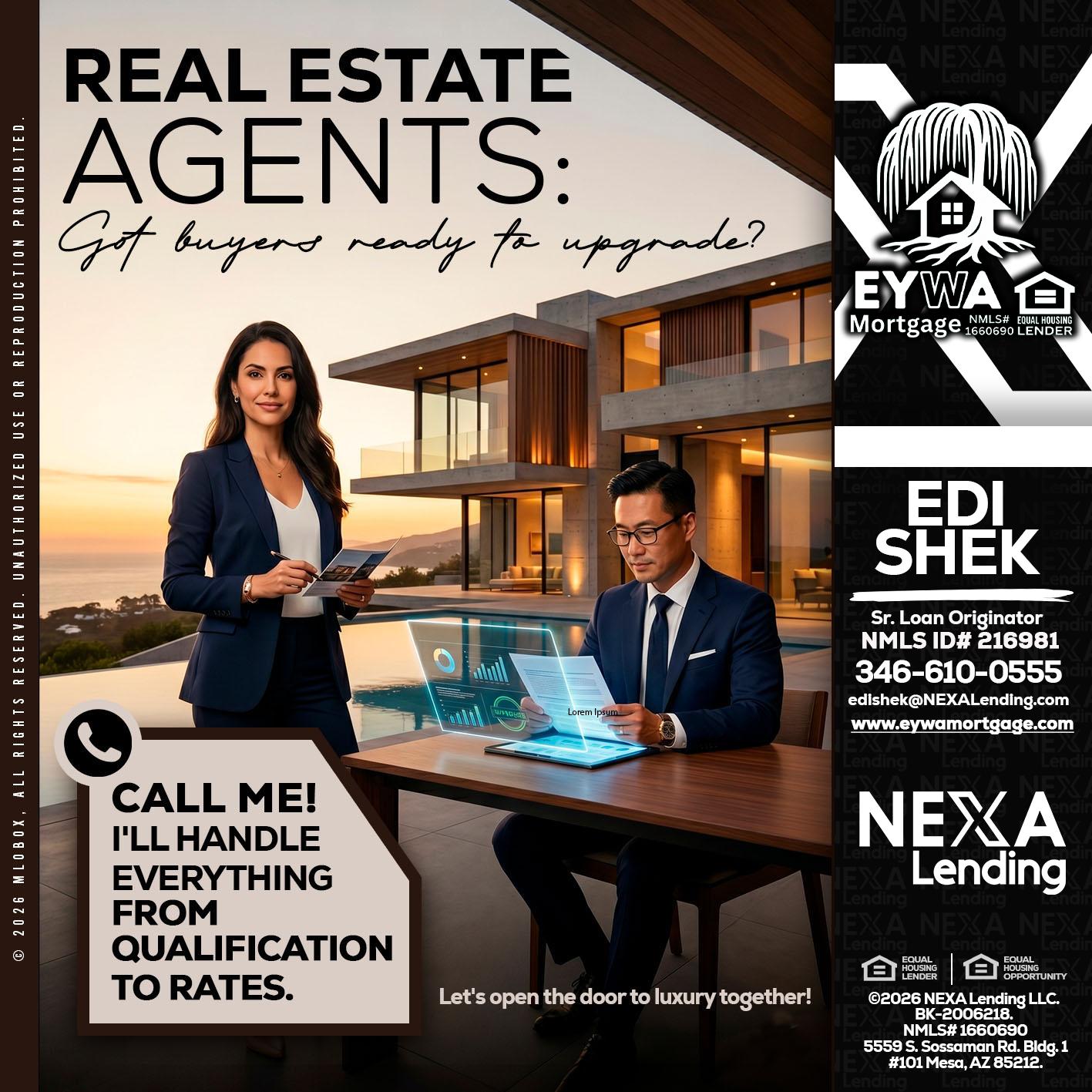 REAL ESTATE AGENTS - Edi Shek -Loan Originator