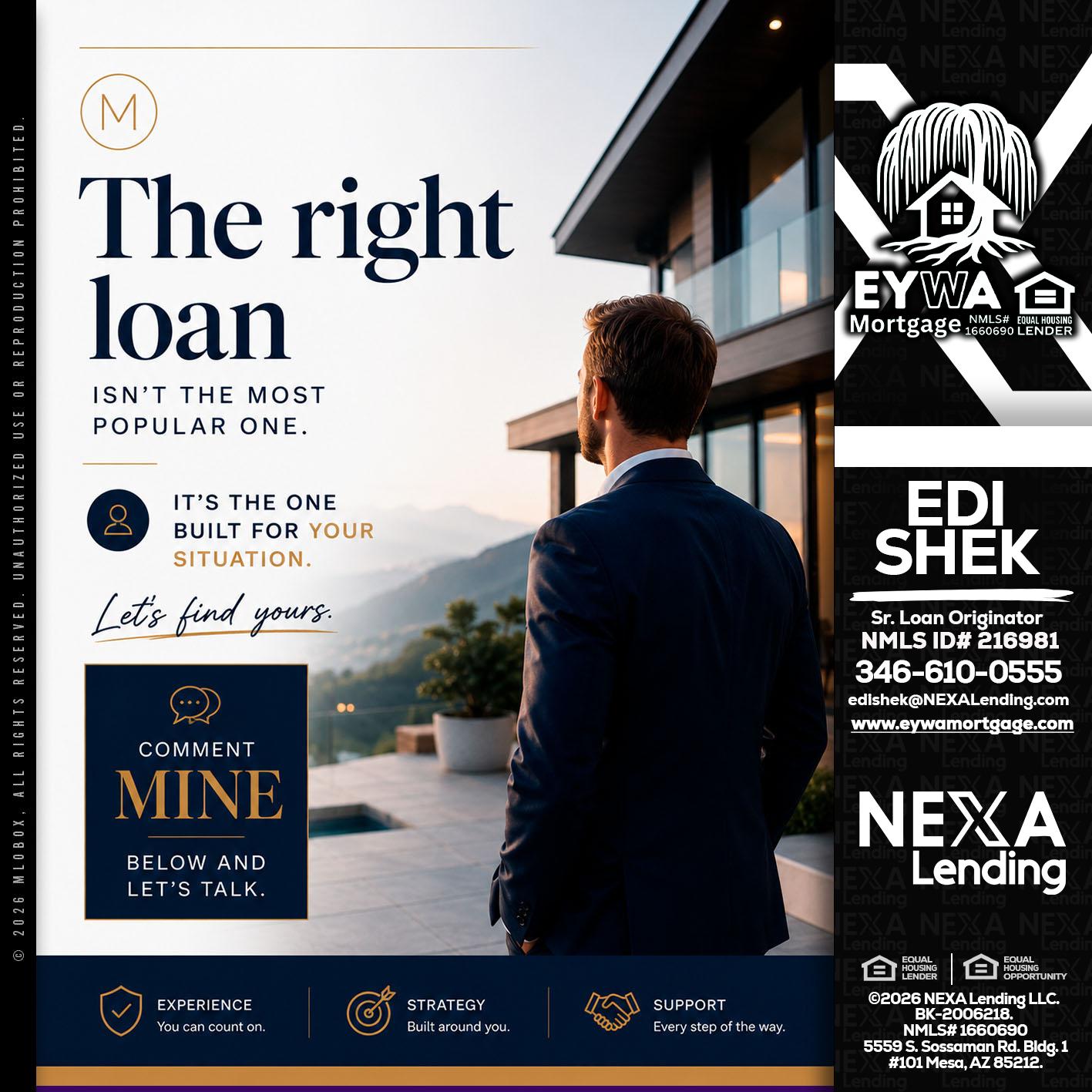 THE RIGHT LOAN - Edi Shek -Loan Originator
