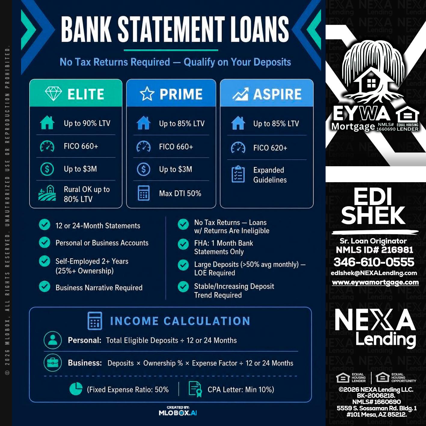 BANK STATEMENT - Edi Shek -Loan Originator