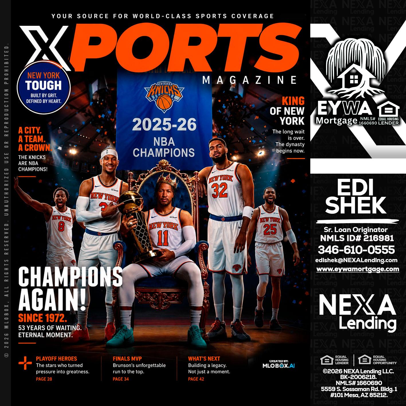 XPORTS MAGAZINE - Edi Shek -Loan Originator