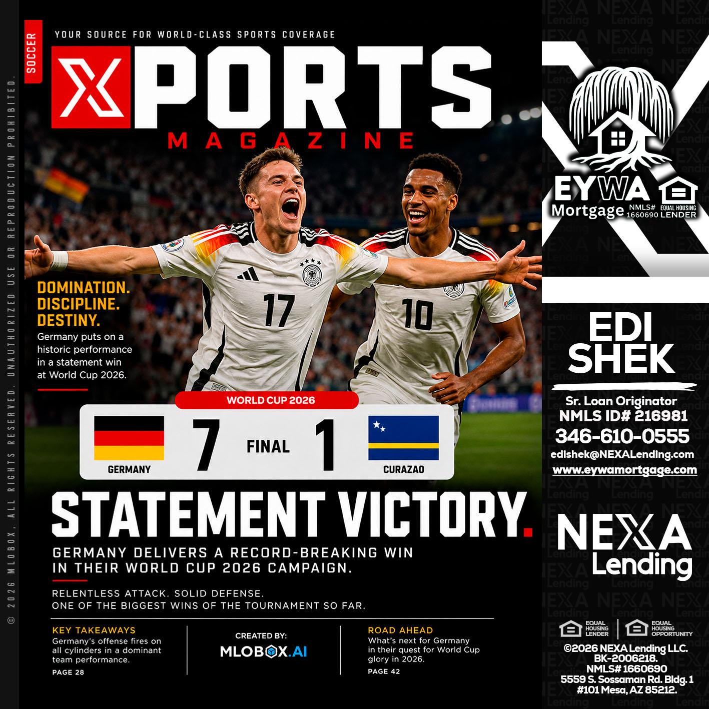 GERMANY VS CURASSAO (7-1) - Edi Shek -Loan Originator