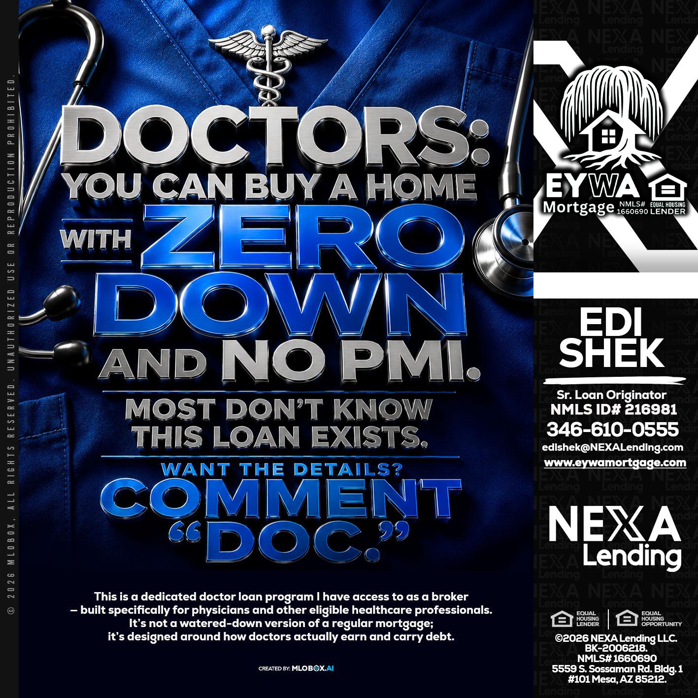 DOCTORS YOU CAN BUY - Edi Shek -Loan Originator