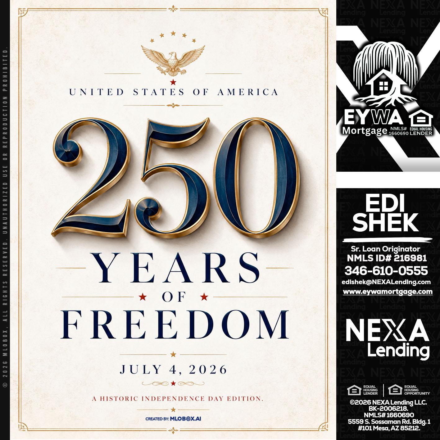 250 YEARS - Edi Shek -Loan Originator