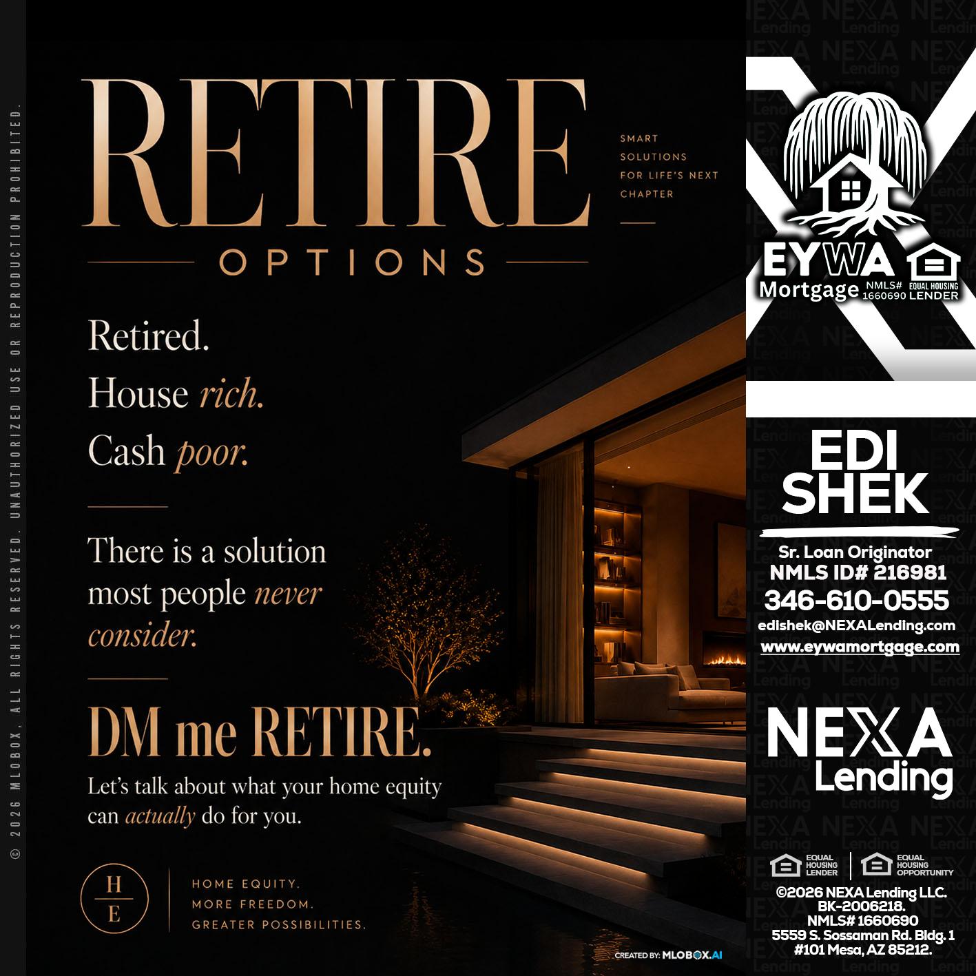 RETIRE LOANS - Edi Shek -Loan Originator