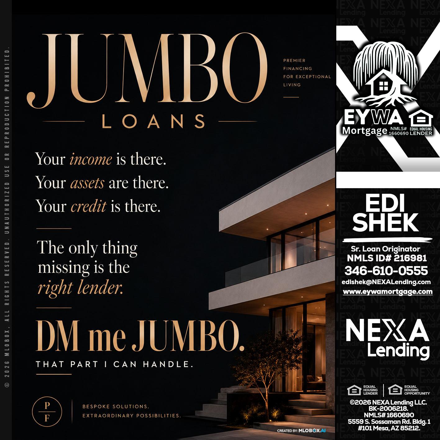 JUMBO LOANS - Edi Shek -Loan Originator
