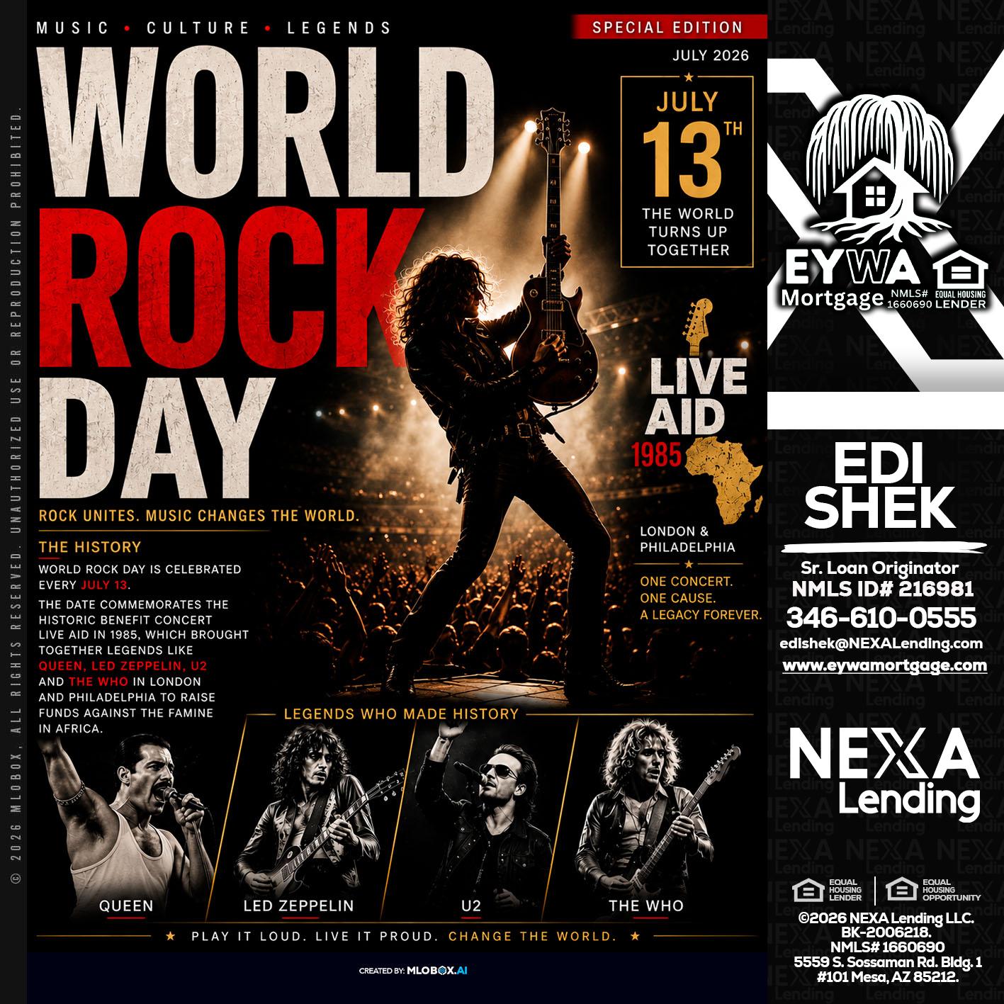 WORLD ROCK MUSIC DAY - Edi Shek -Loan Originator
