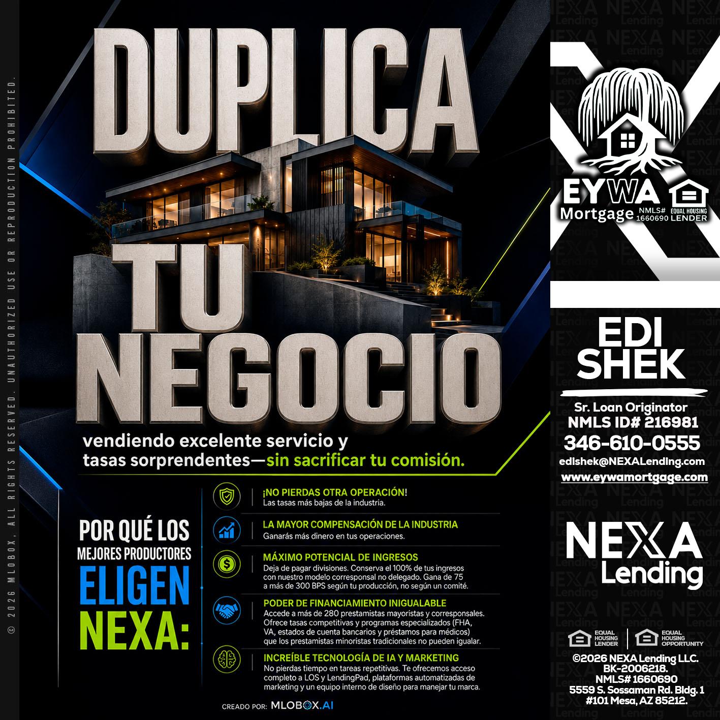 DUPLICA TU NEGOCIO - Edi Shek -Loan Originator