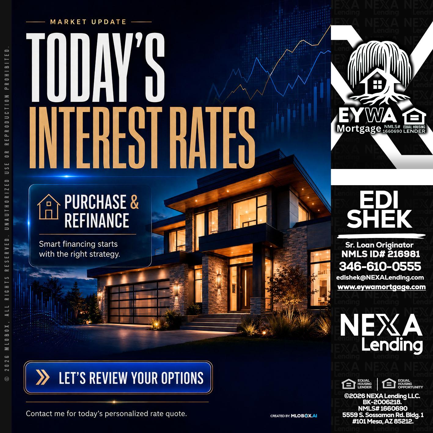 TODAYS RATES - Edi Shek -Loan Originator