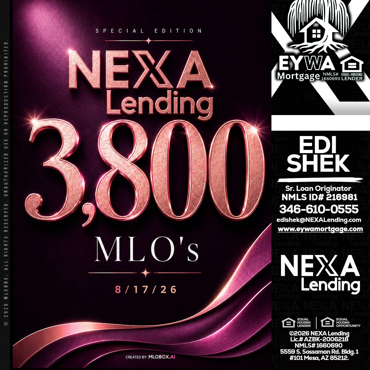 3800 MLOs - Edi Shek -Loan Originator
