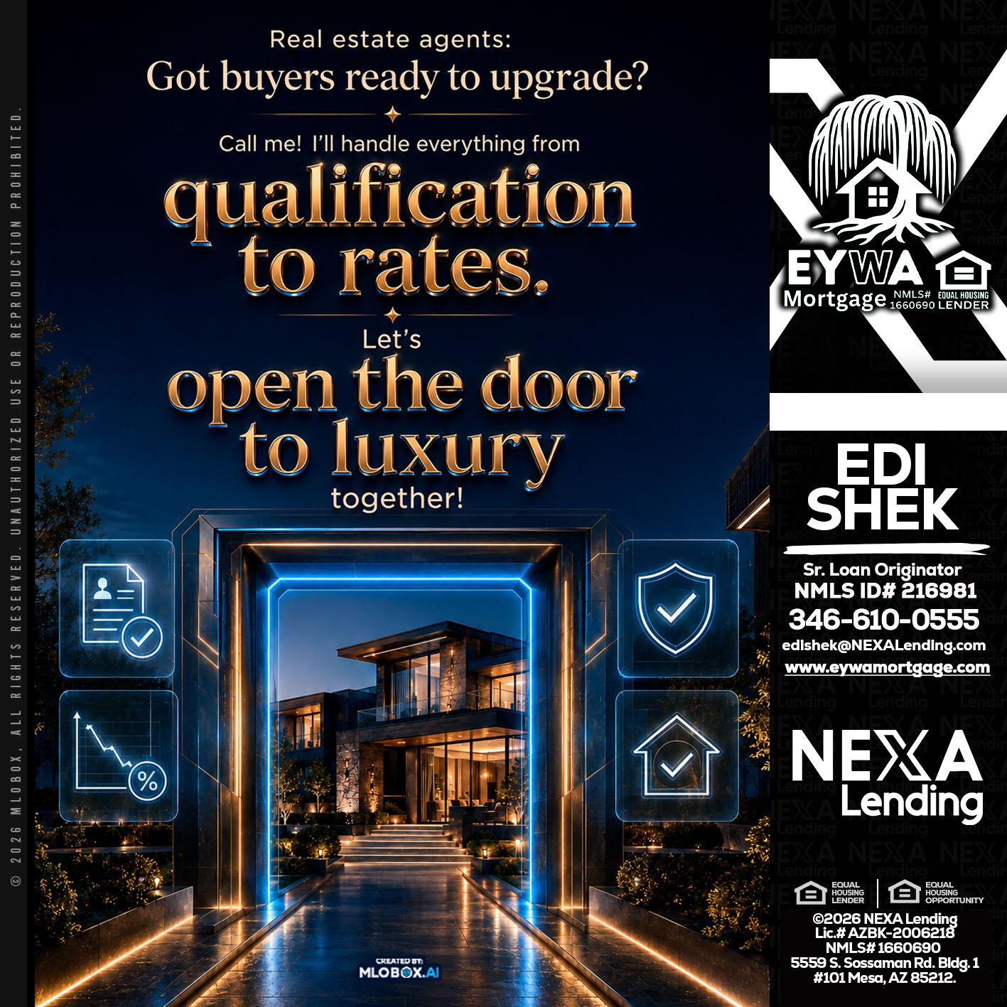 QUALIFICATION TO RATES - Edi Shek -Loan Originator