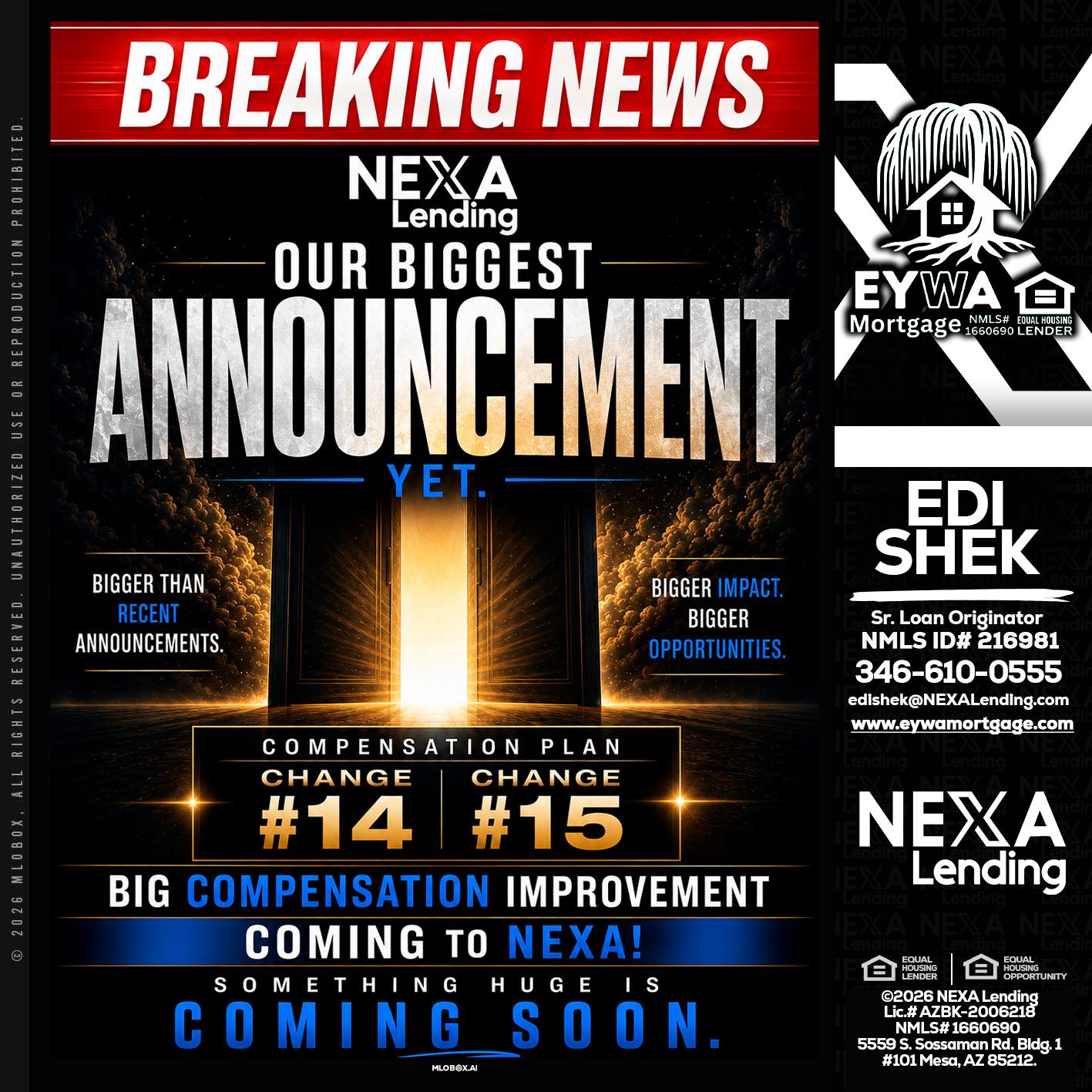 BREAKING NEWS - Edi Shek -Loan Originator