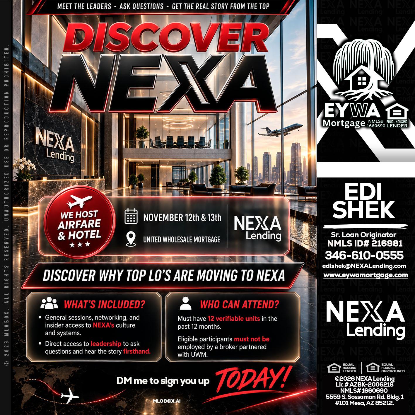 DISCOVER NEXA - Edi Shek -Loan Originator