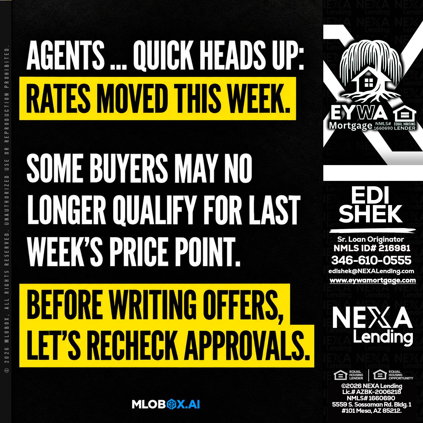 AGENTS QUICK - Edi Shek -Loan Originator