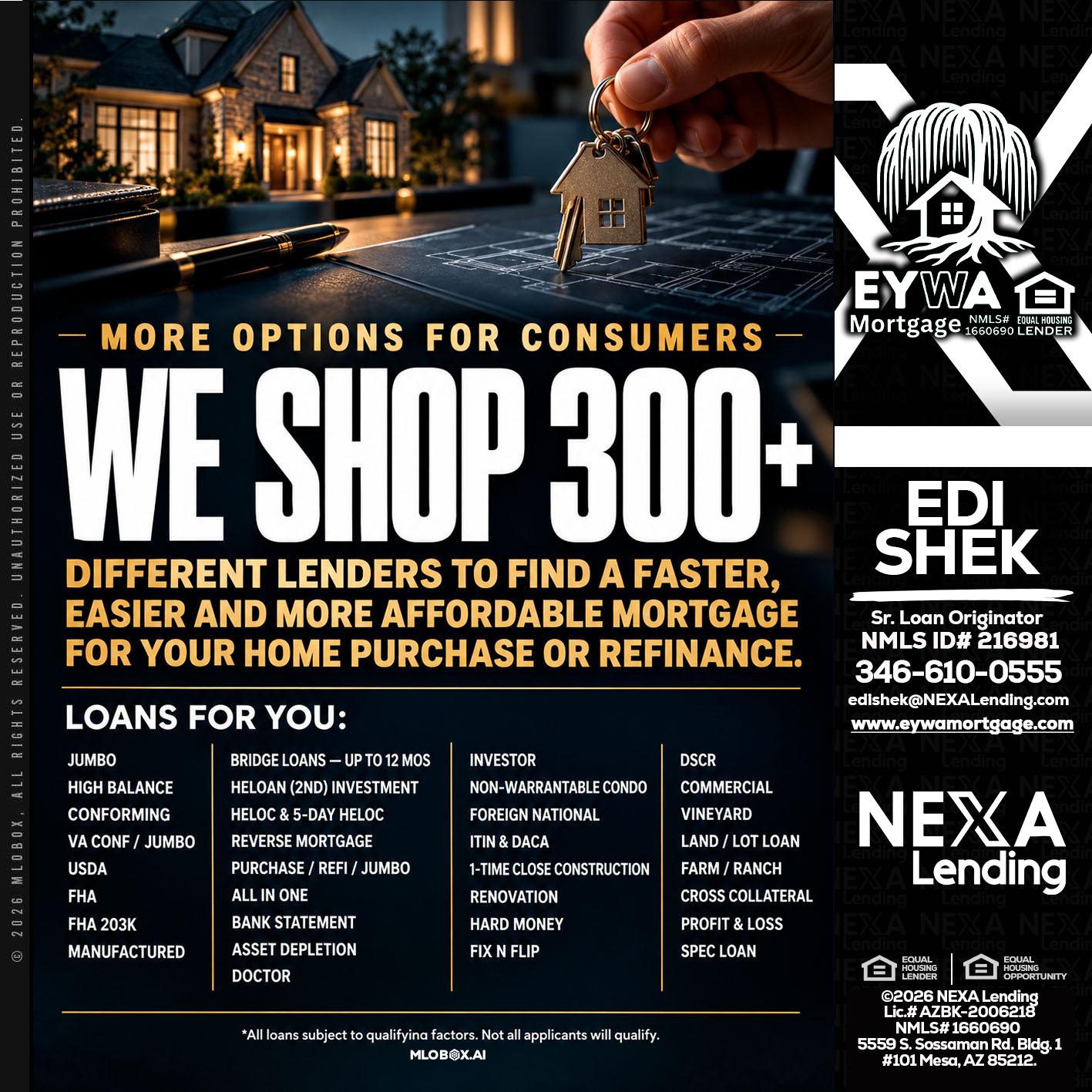 WE SHOP 300+ - Edi Shek -Loan Originator