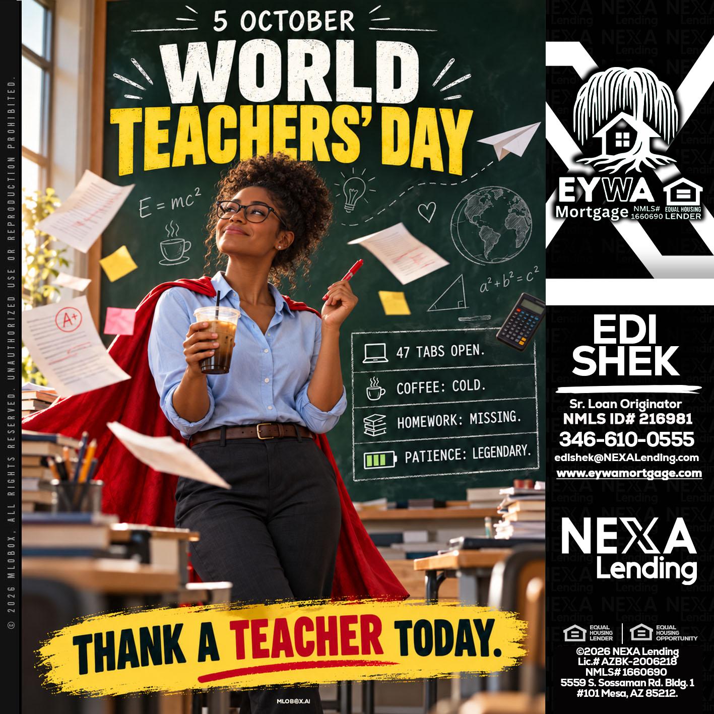 world teacher day - Edi Shek -Loan Originator