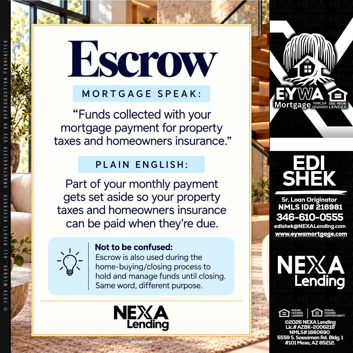 ESCROW - Edi Shek -Loan Originator