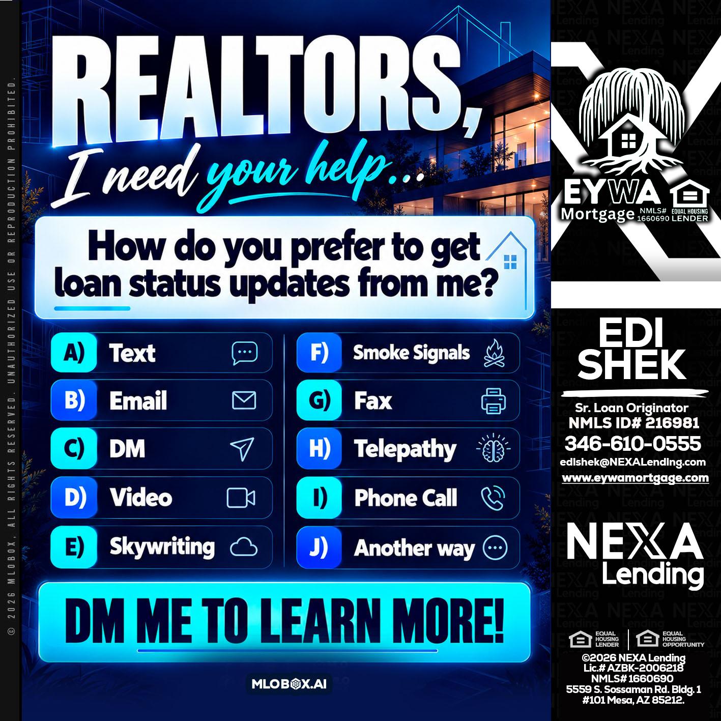 REALTORS - Edi Shek -Loan Originator