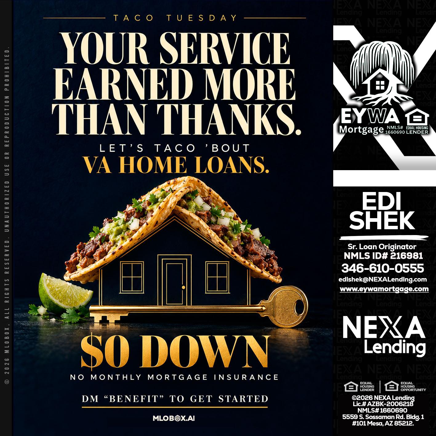 TACO TUESDAY - Edi Shek -Loan Originator
