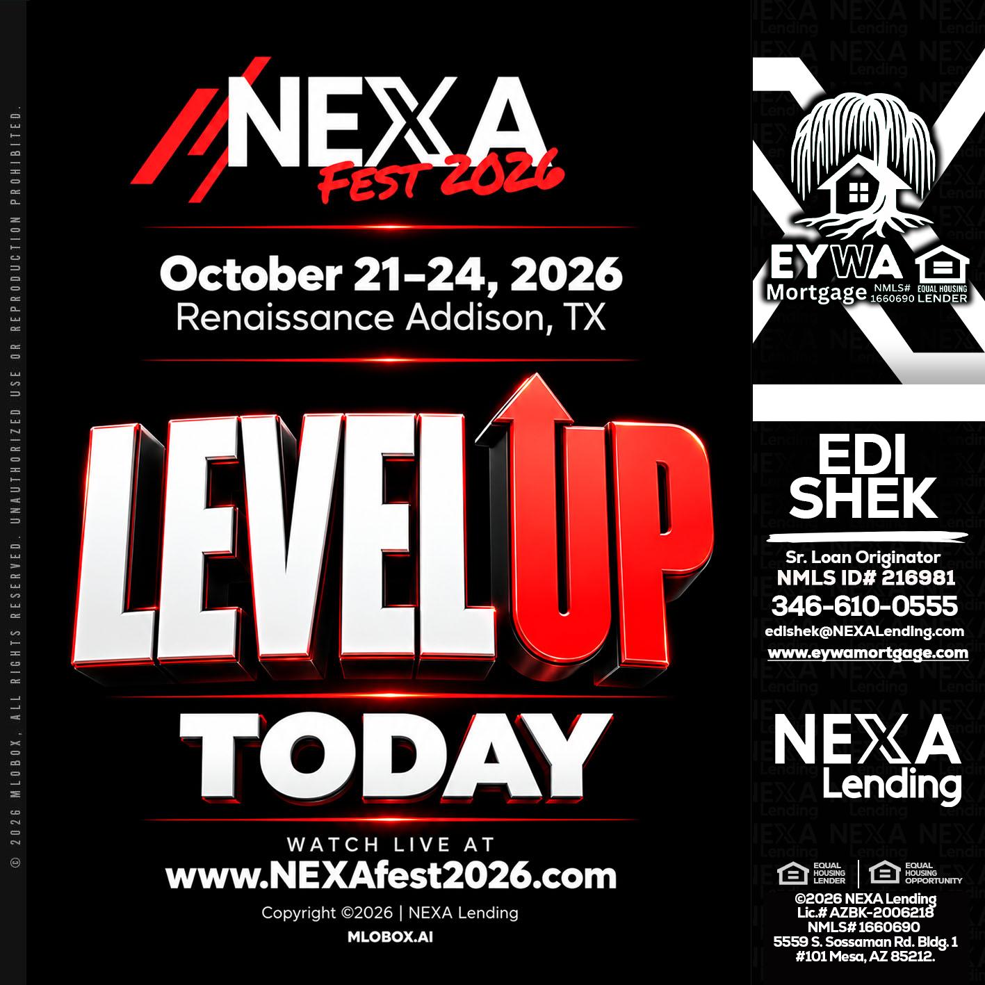 LEVEL UP TODAY - Edi Shek -Loan Originator