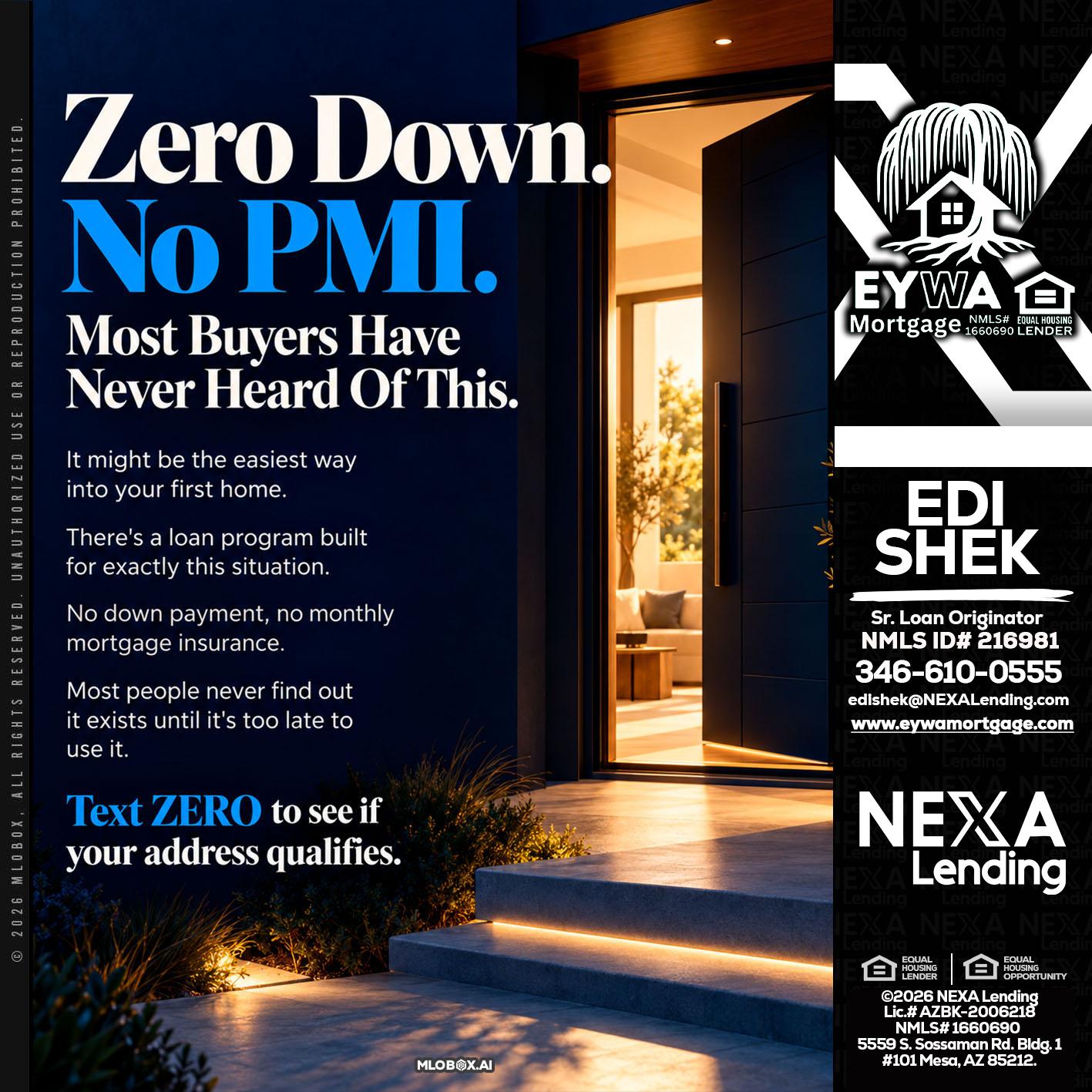 zero down - Edi Shek -Loan Originator