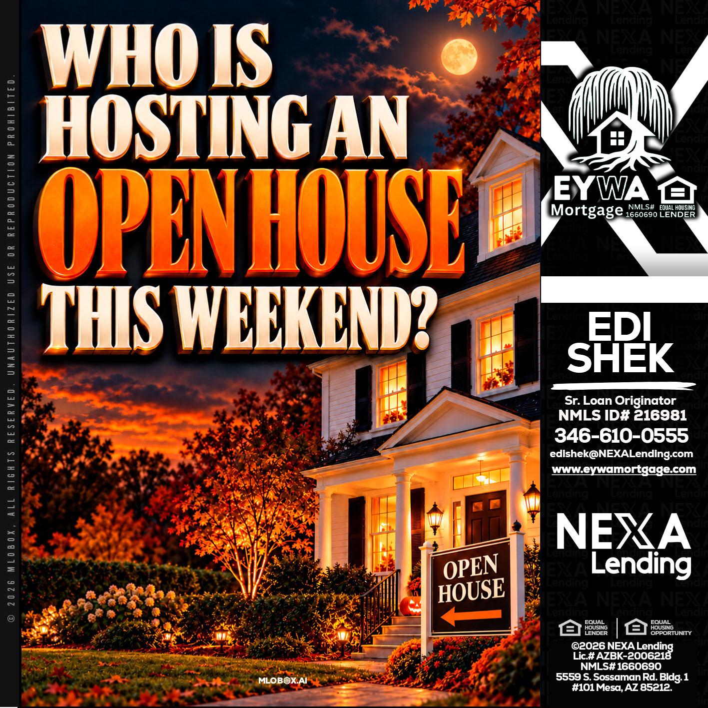 WHO IS HOSTING - Edi Shek -Loan Originator